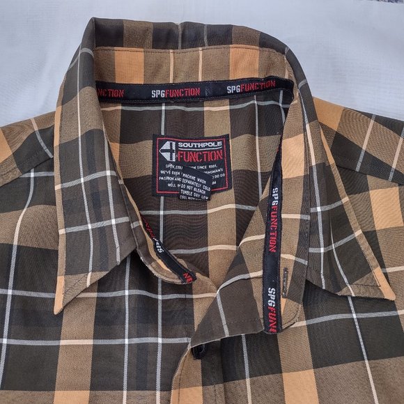 SOUTHPOLE Men's L SPG Function Plaid Button Down Shirt SP-2K Collection - Picture 3 of 10